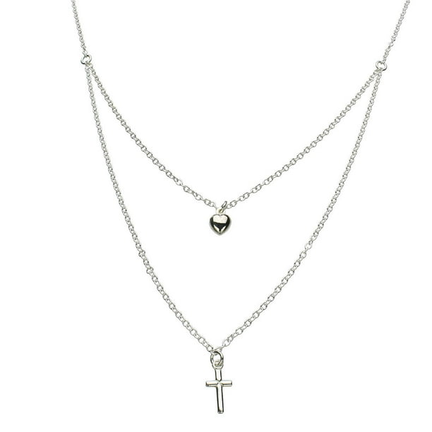 925 Sterling Silver Sideways Cross Necklace for Women Synthetic Opal Dainty Necklace 18in Silver Chain and 2in Adjustable Extender 